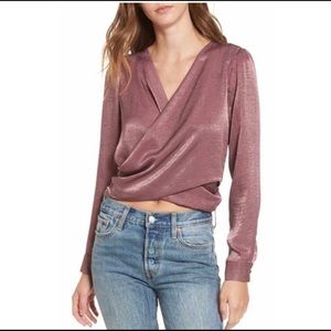 Socialite silky blouse, tie back